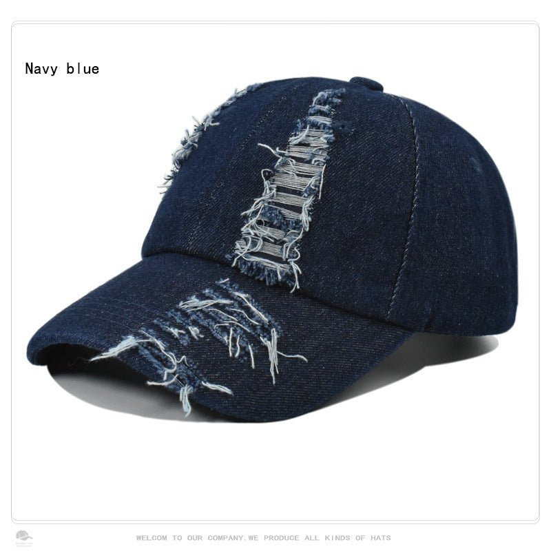 Wholesale Washed Denim Ripped Hat Baseball Cap ACC-HT-XuP013