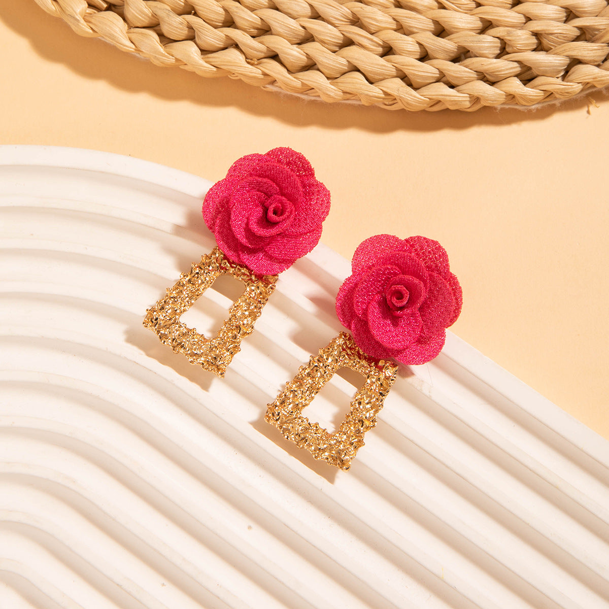 Wholesale three-dimensional flower earrings