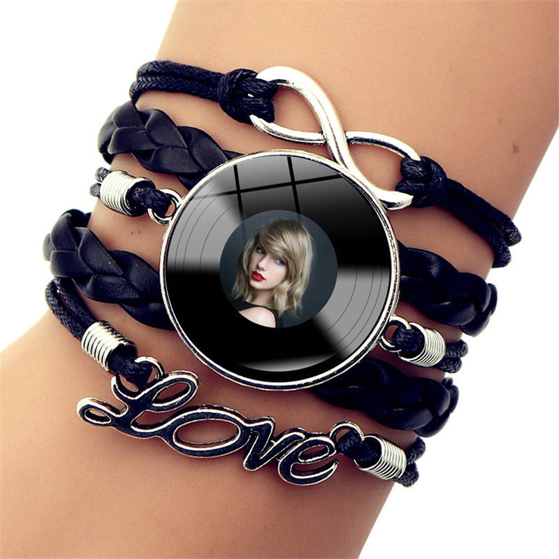Wholesale Celebrity Style Vinyl Record Leather Bracelet ACC-BT-JiaYun006