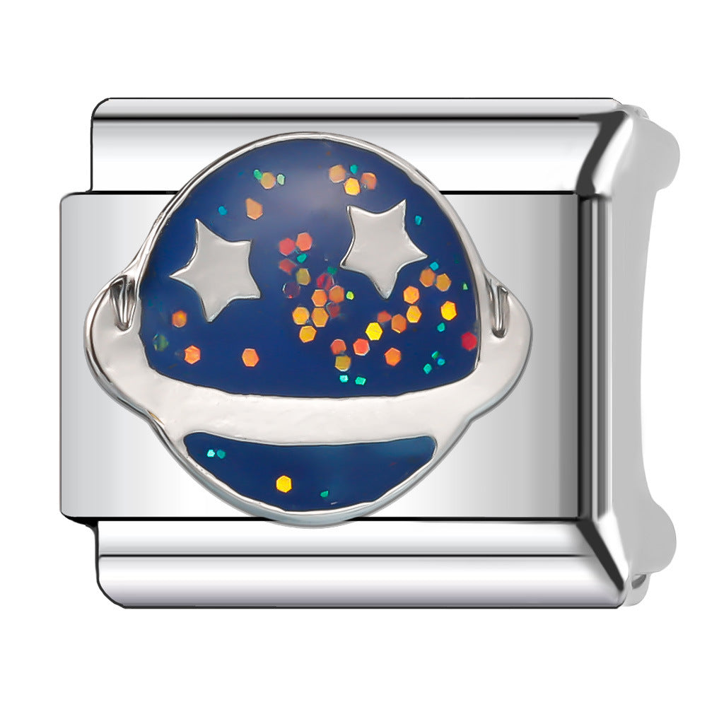 Wholesale Italian Charm Bracelet 9mm DIY Splicing Star Moon Planet Stainless Steel Composable Bracelet