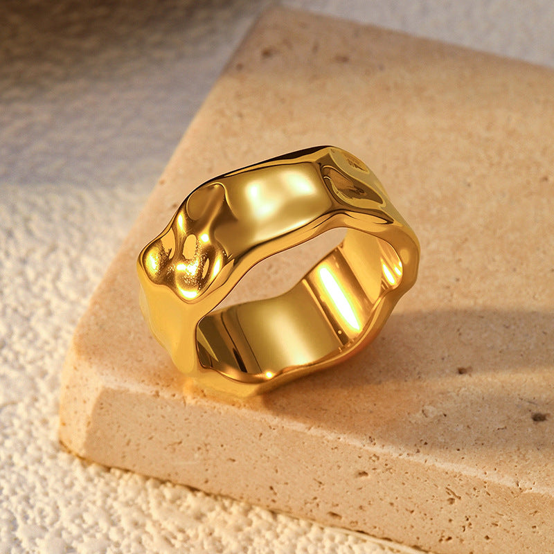 Wholesale  Retro Titanium Steel Ring  Irregular Closed Ring