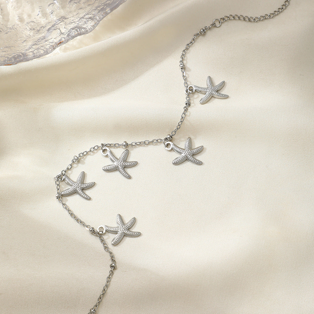 Wholesale Stainless steel anklet starfish bamboo anklet