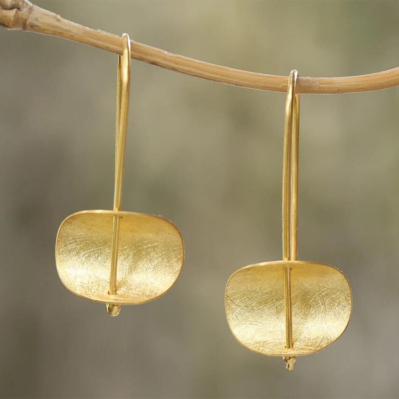 Wholesale Brushed Plated Alloy Concave Ear Hook Earrings Minimalist Style for Women Fashion Accessory