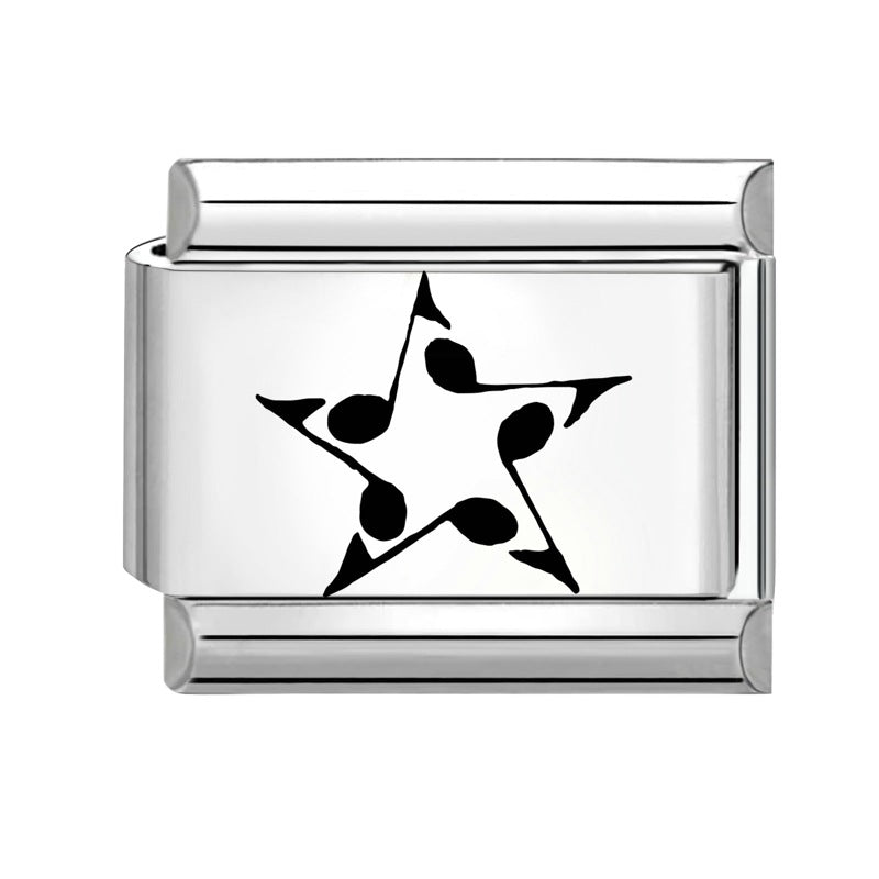 Wholesale 9mm Italian Charm Starter Bracelets DIY Black and white  Creative Stainless Steel Composable Bracelet