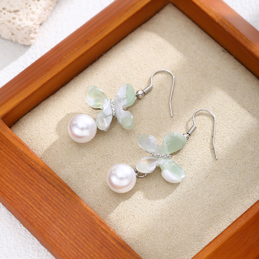 Wholesale Butterfly Shell Pearl Earrings