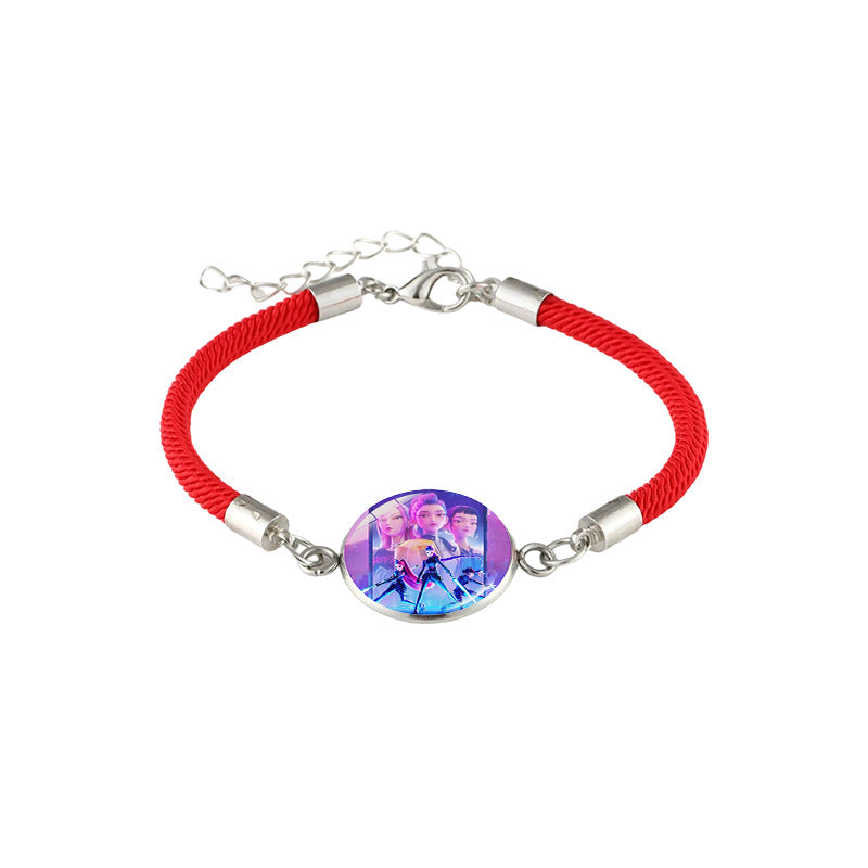 Wholesale kpop anime black and red bracelet
