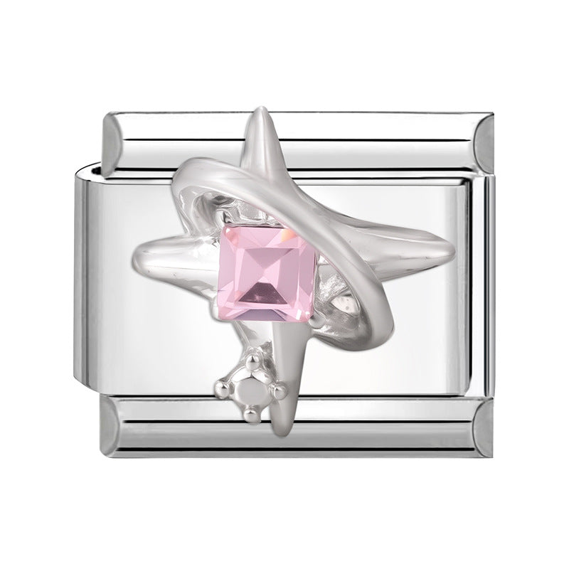 Wholesale  9mm Italian Charm Starter Bracelets DIY square Single Section Creative Stainless Steel Composable Bracelet
