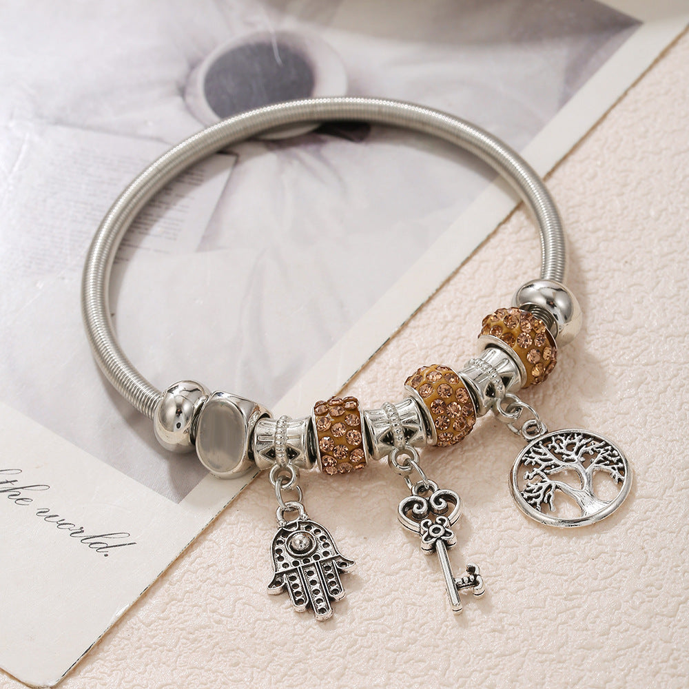 Wholesale DIY Beaded  Multi-Element Titanium Steel Bracelet