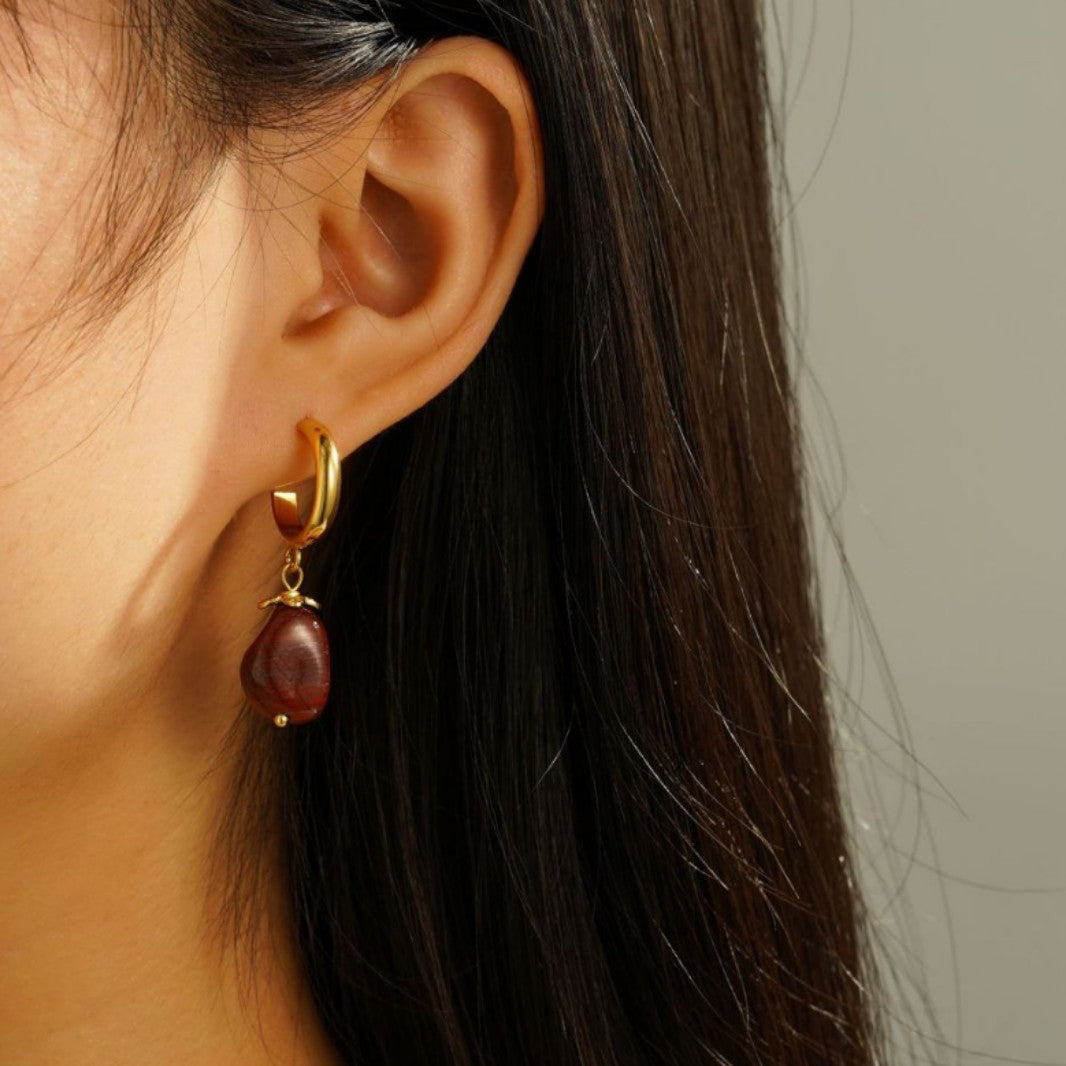 Wholesale Natural Stone C Earrings