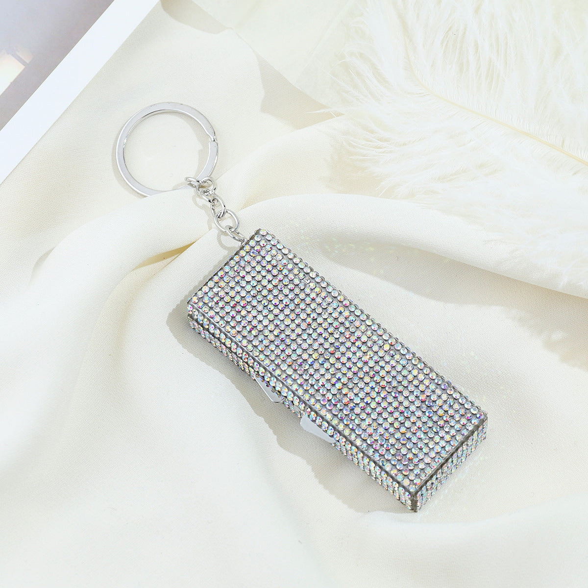 Wholesale Color Rhinestone Pill Box Portable Keychain Keychains Accessories Rhinestone Keychain ACC-KC-ZhiYa015