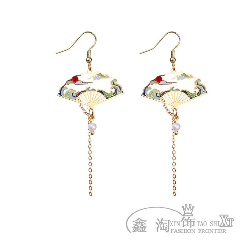 Wholesale Cicada Wing Fairy Earrings Fashion Jewelry Accessory Asymmetric Gradient Color Gift