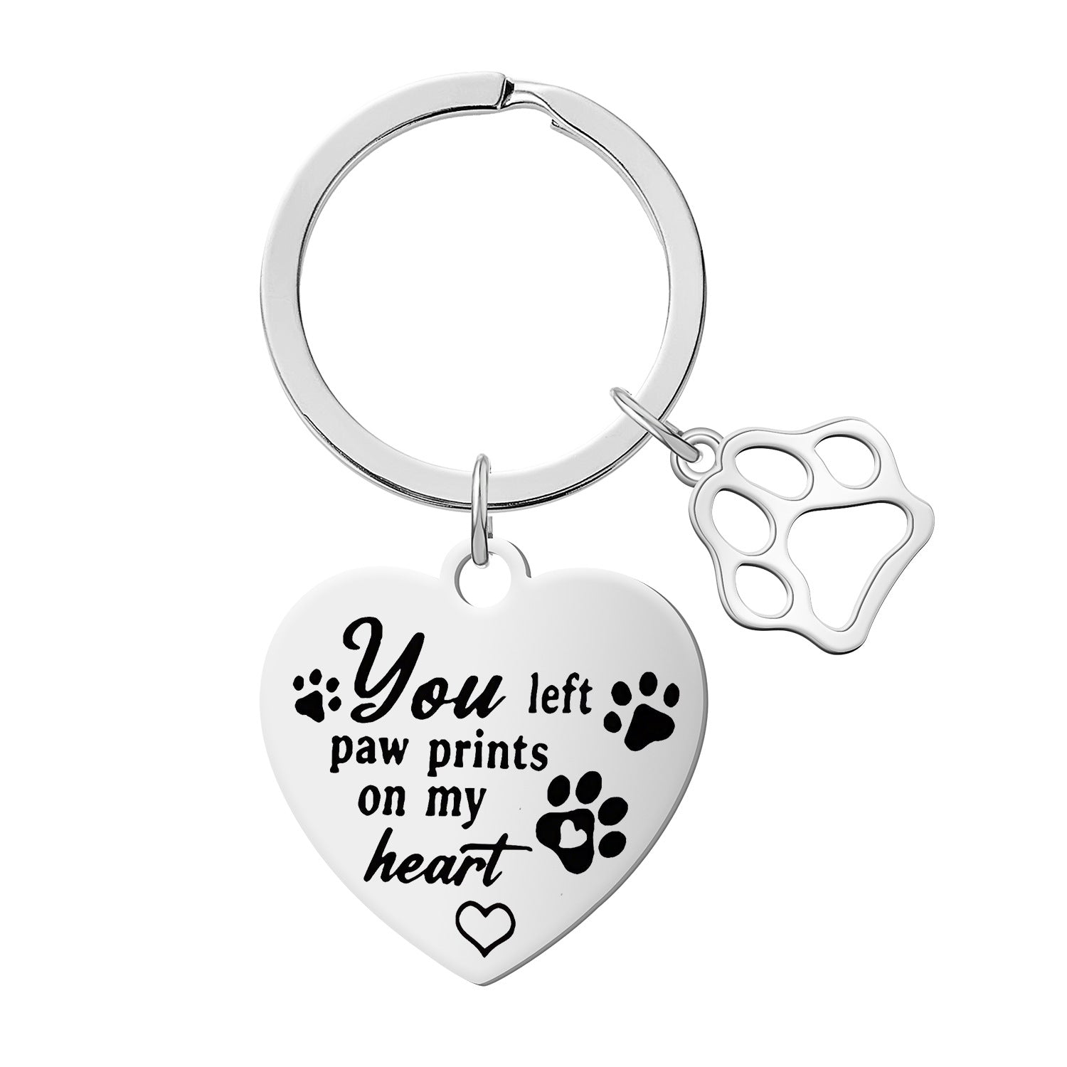 Wholesale Stainless Steel Cute Dog Pendant Engraving Keychain