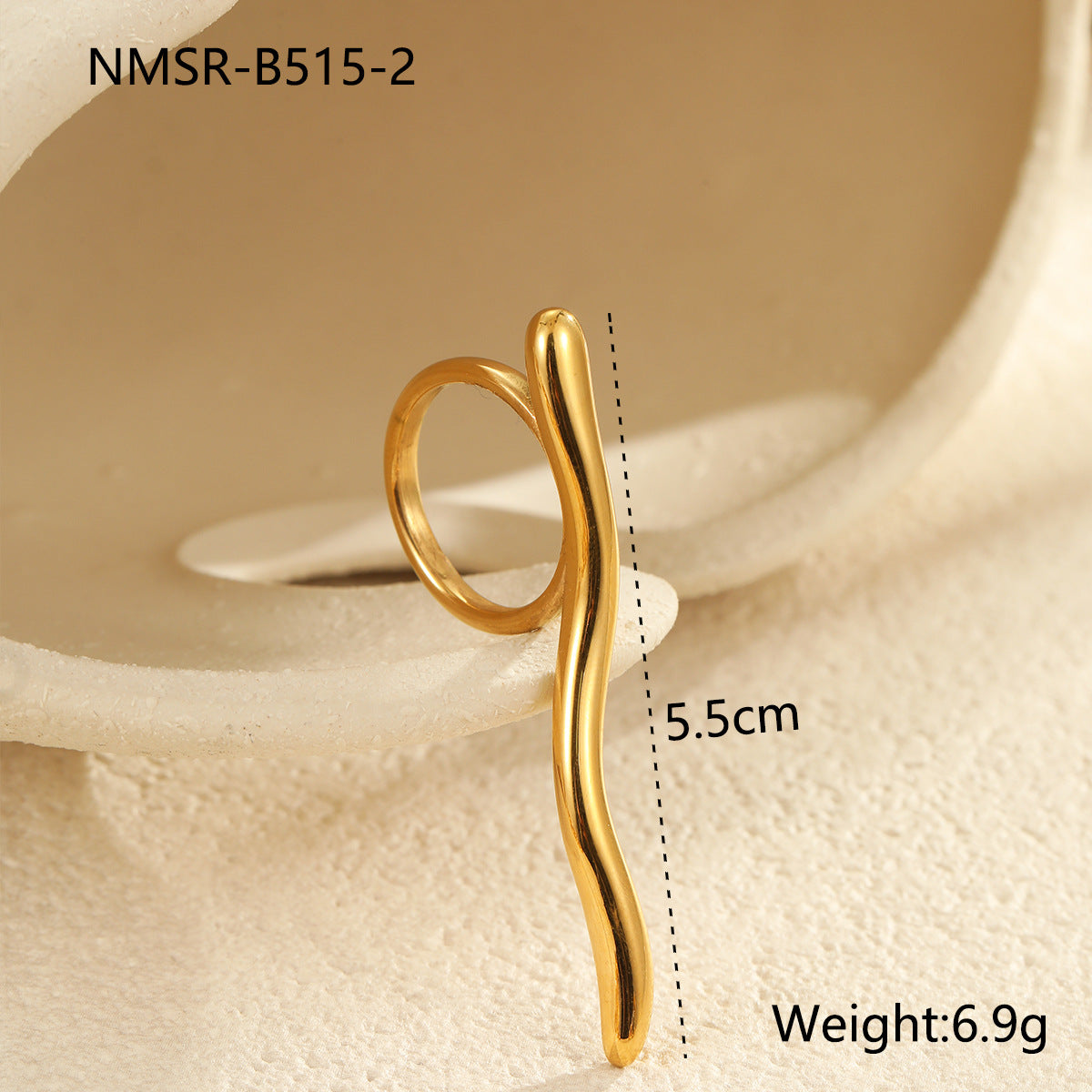 Wholesale Geometric Lines Metal Sense Stainless Steel Ring