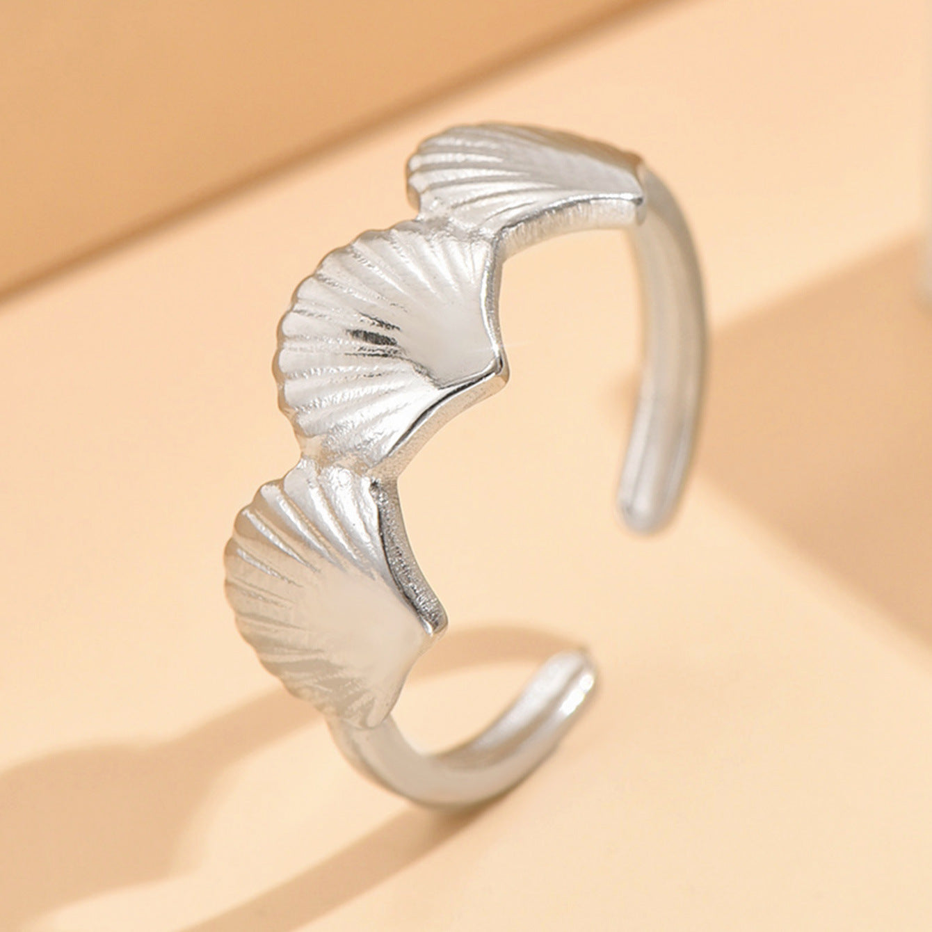 Wholesale Holiday Style Shell Starfish Open Adjustable Stainless Steel Ring ACC-RS-MiYi003