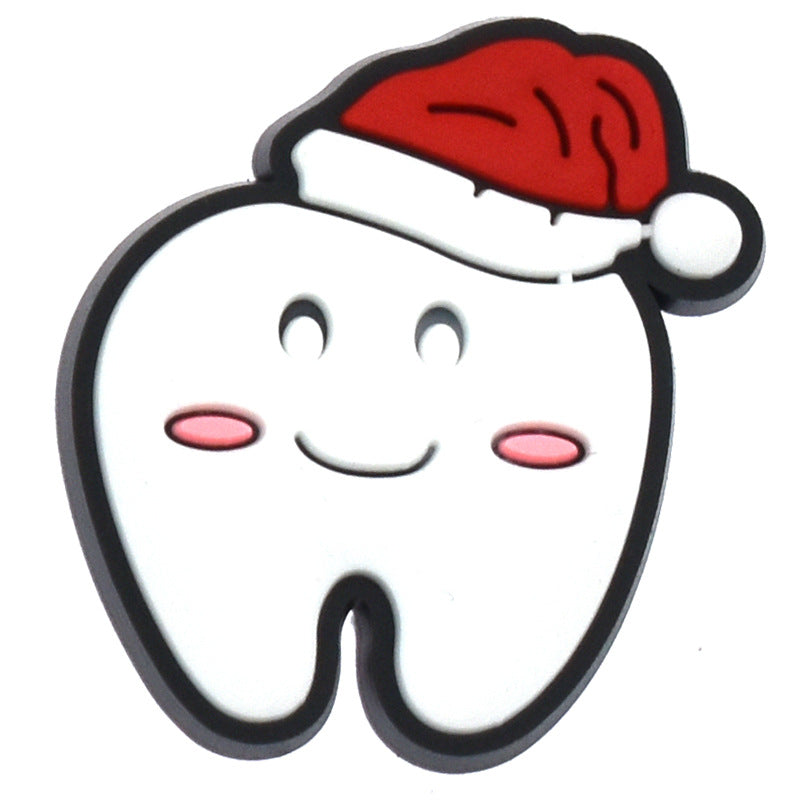 Wholesale Random 100pcs  cartoon toothbrush   PVC Soft Rubber Shoe Buckle Decoration