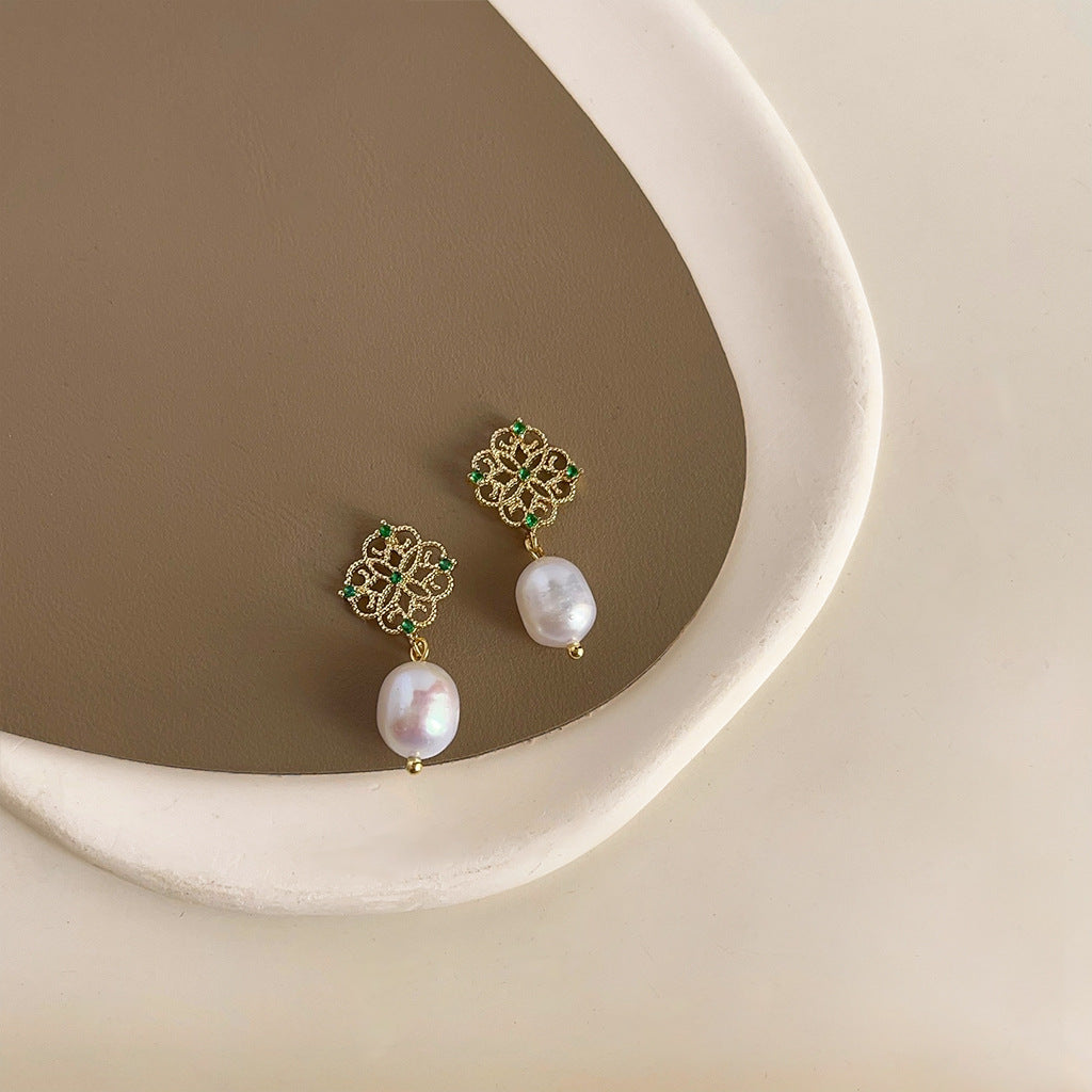 Wholesale Vintage Emerald Zircon Earrings