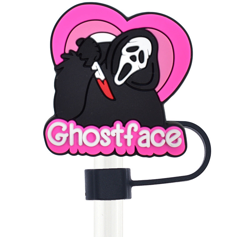 Wholesale Random 100pcs Halloween 10mm PVC Soft Straw Tube Cap ACC-SCR-RYY073