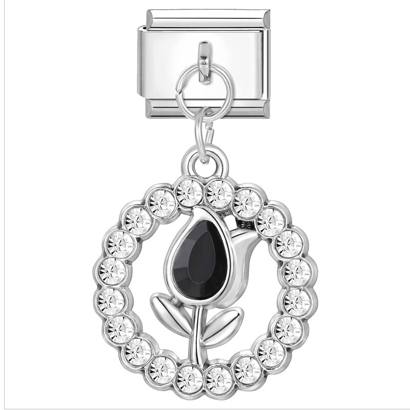 Wholesale Italian handmade pendant butterfly flower DIY jewelry