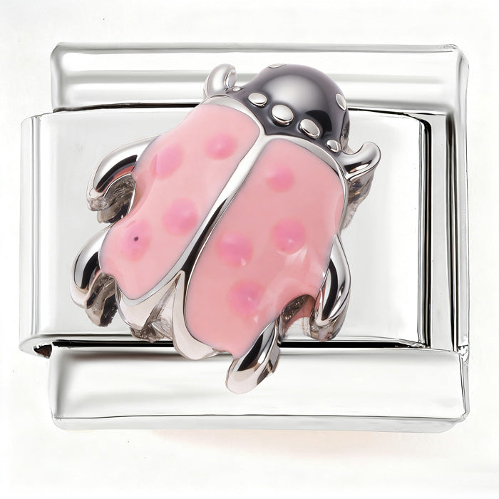 Wholesale Bug Italian Charms 9mm Italian Charm Starter Bracelets DIY square Single Section Creative Stainless Steel Composable Bracelet