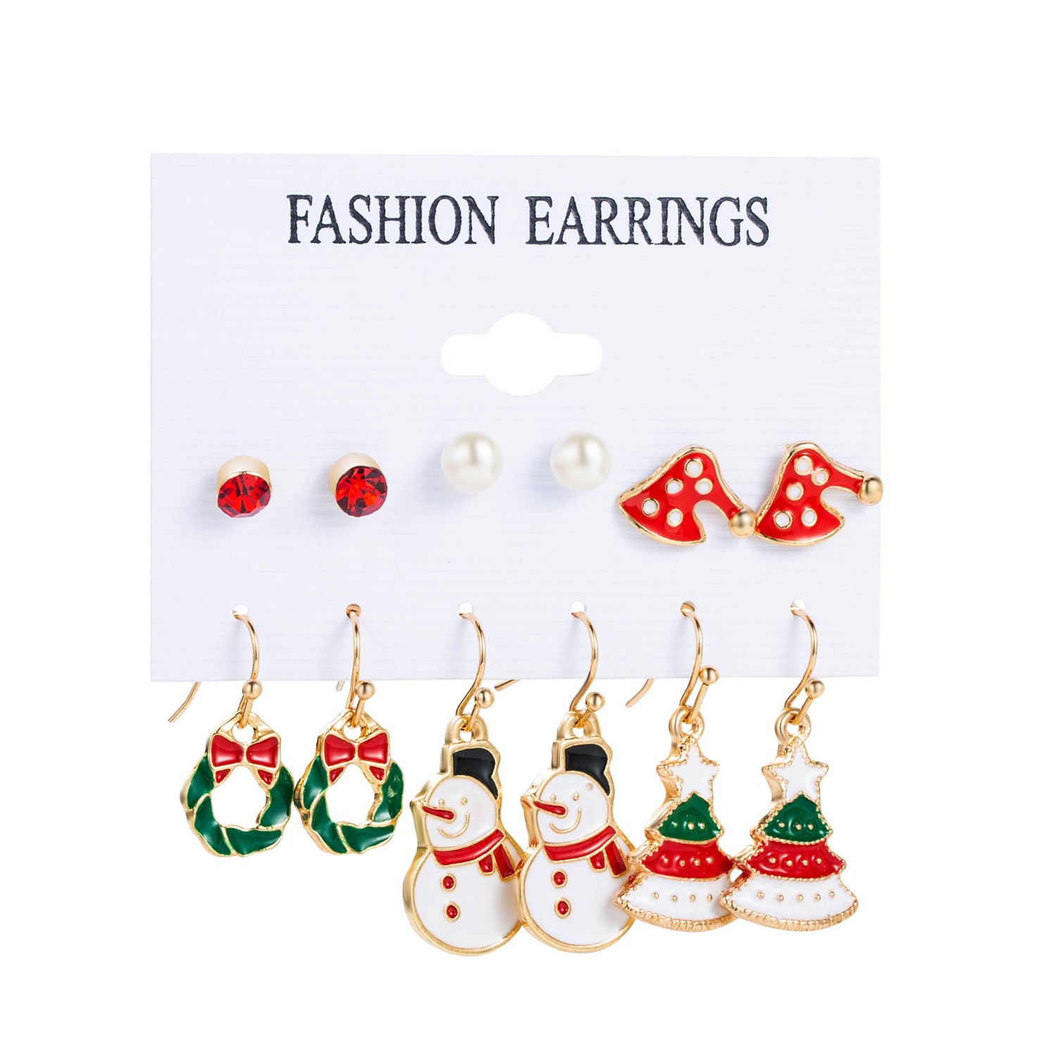 Wholesale Christmas Elk Cane Bow Earrings Set ACC-ES-Anduo002