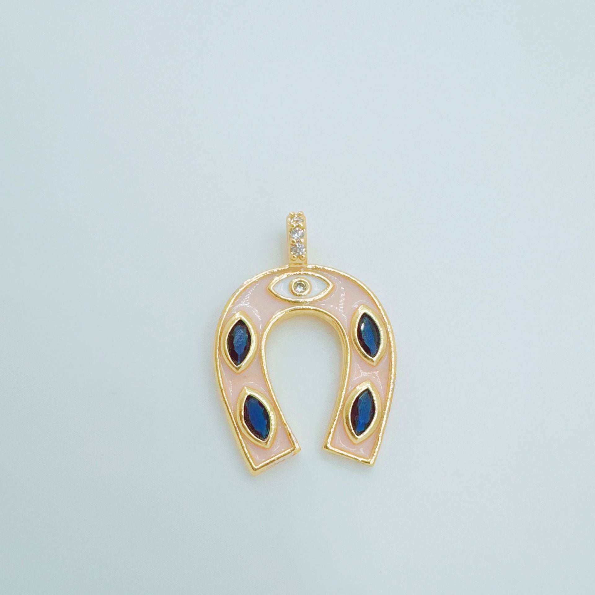 Wholesale Copper 18K Gold Plated U-Shaped Zircon Necklace Fashion Accessory