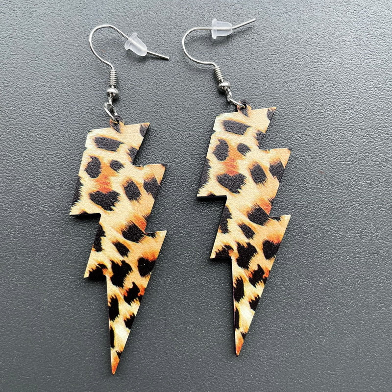 Wholesale Cow headf leopard print starry sky ink acrylic earrings