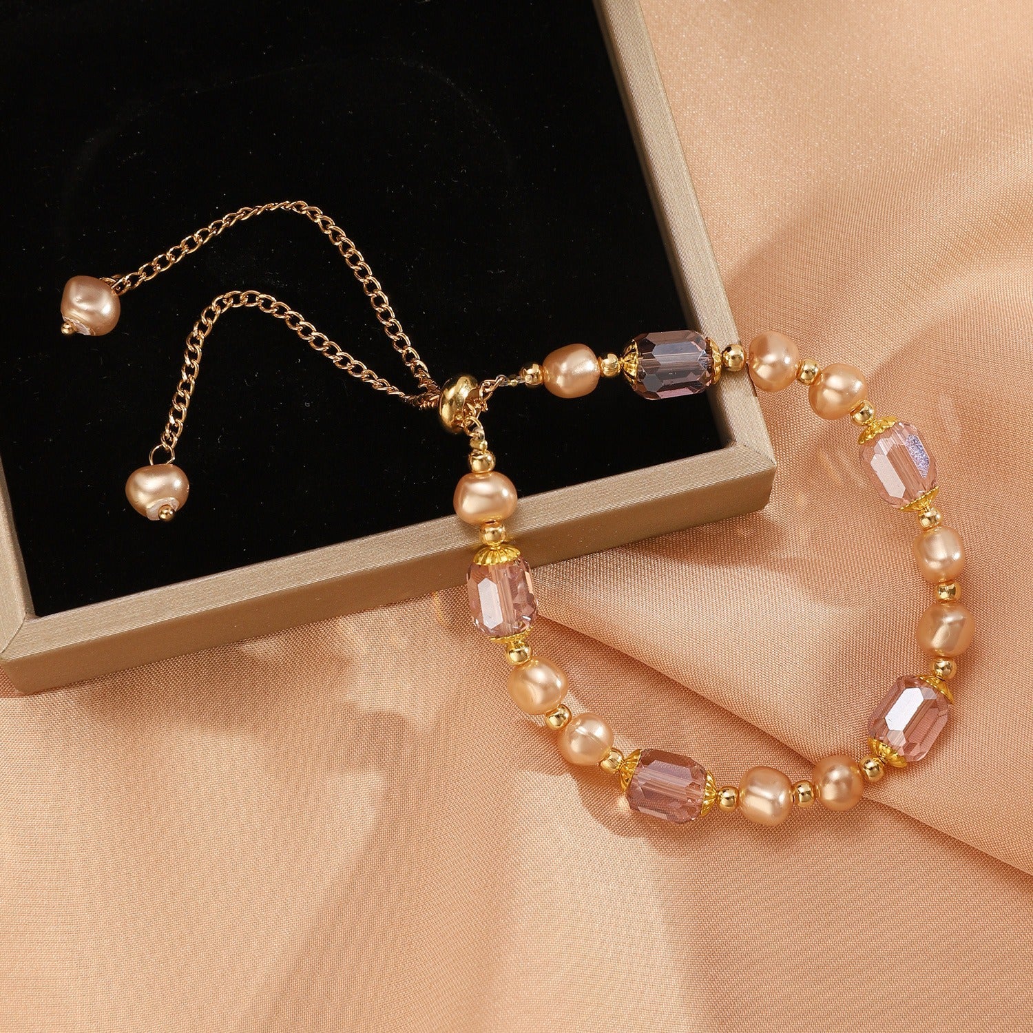 Wholesale Handmade Baroque Imitation Pearl Bracelet Yellow Pearl Fashion Jewelry Accessory