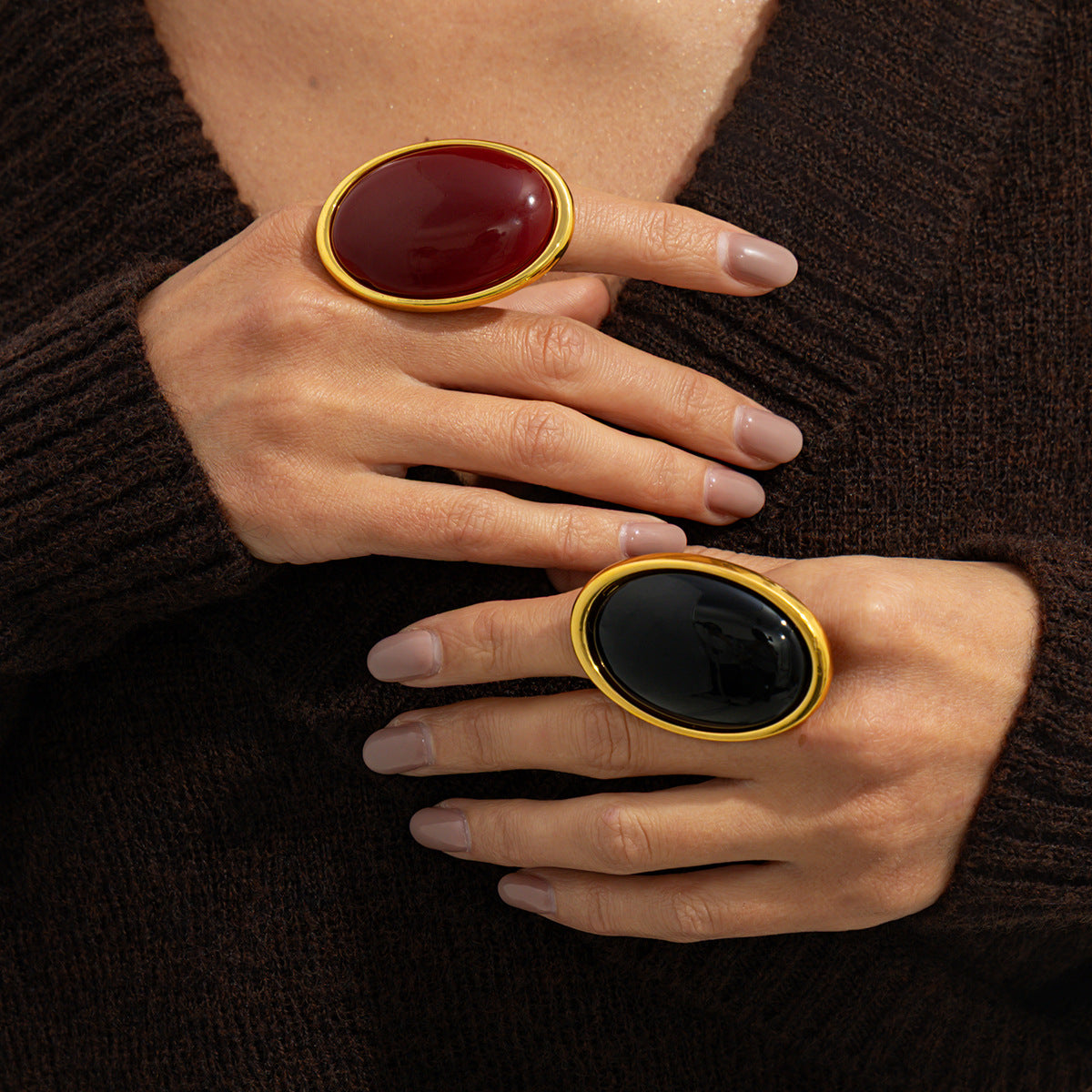 Wholesale Electroplated Metal Vintage Exaggerated Open Ring,  Boutique Resale