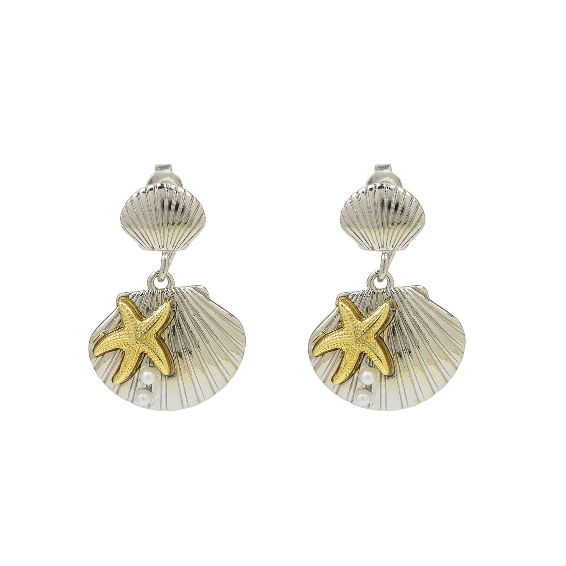 Wholesale Summer Ocean Beach Seashell Starfish Ladies'  High-End Earrings
