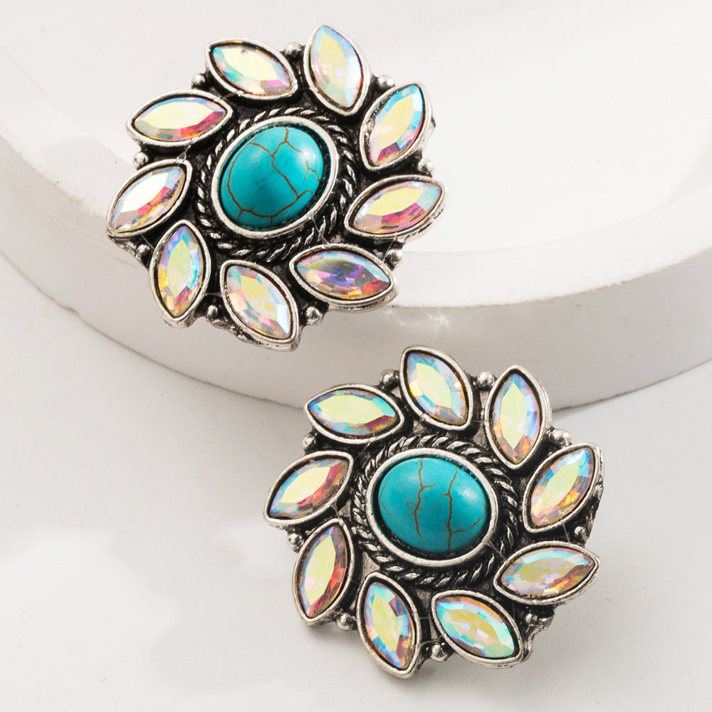 Wholesale  alloy retro geometric bohemian ethnic style vintage earrings