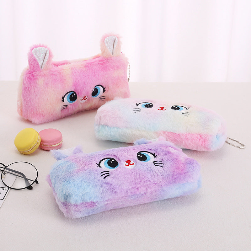 Wholesale  cat large capacity zipper pencil case bag