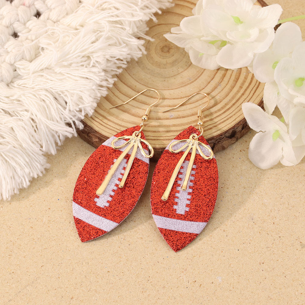 Wholesale Sequined Football Earrings