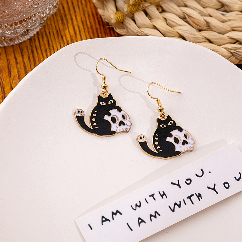 Wholesale  Horror Funny Skull Earrings