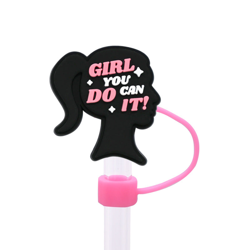 Wholesale Random 100pcs Women's Power Series Straw Cover 10MM Straw Tube Cap