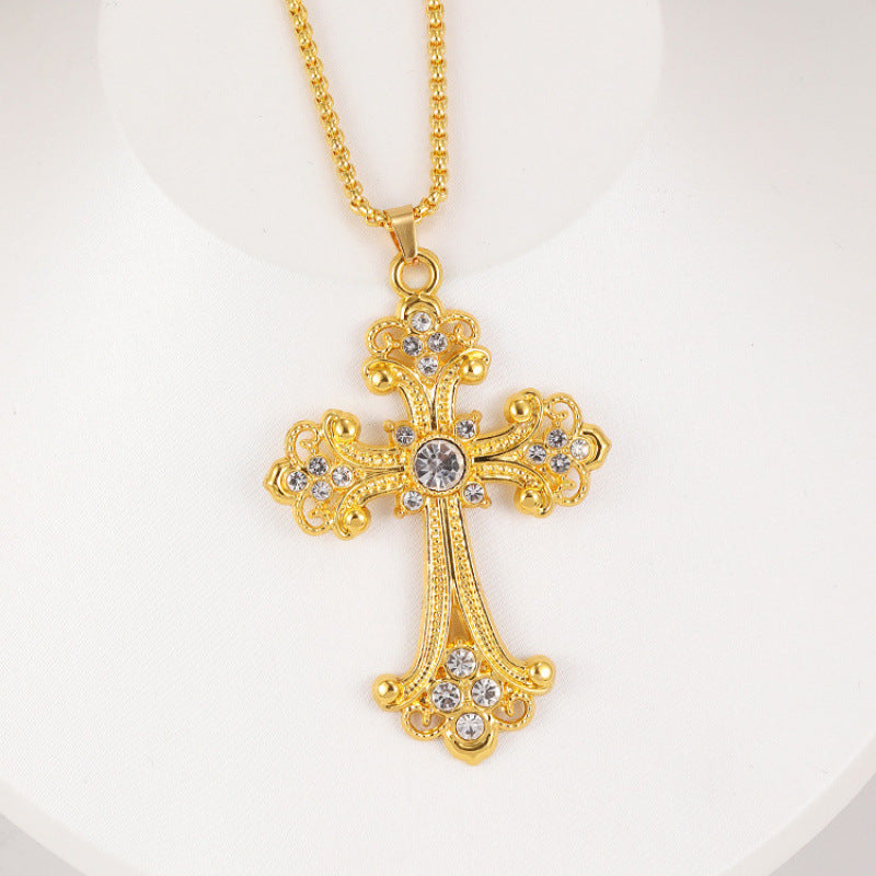 Wholesale Stylish Cross Pendant Necklace Titanium Steel Hip Hop Chain Jewelry Gift For Men Women