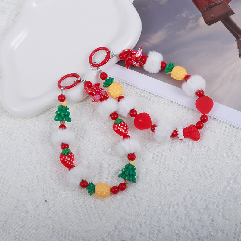 Wholesale Christmas beaded  keychain