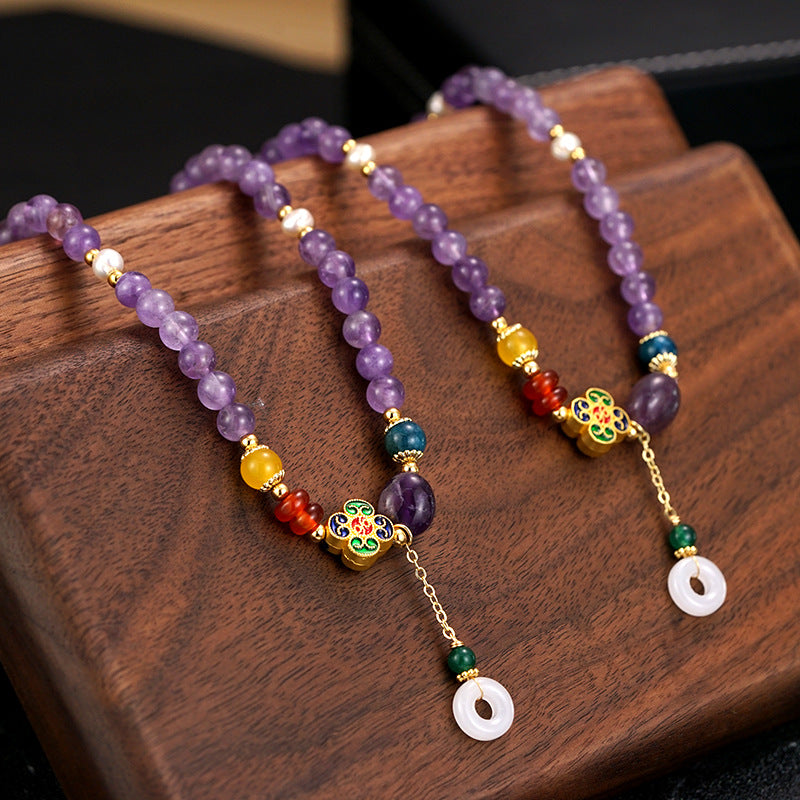 Wholesale Natural Freshwater Bead Purple Natural Stone Bracelet Necklace