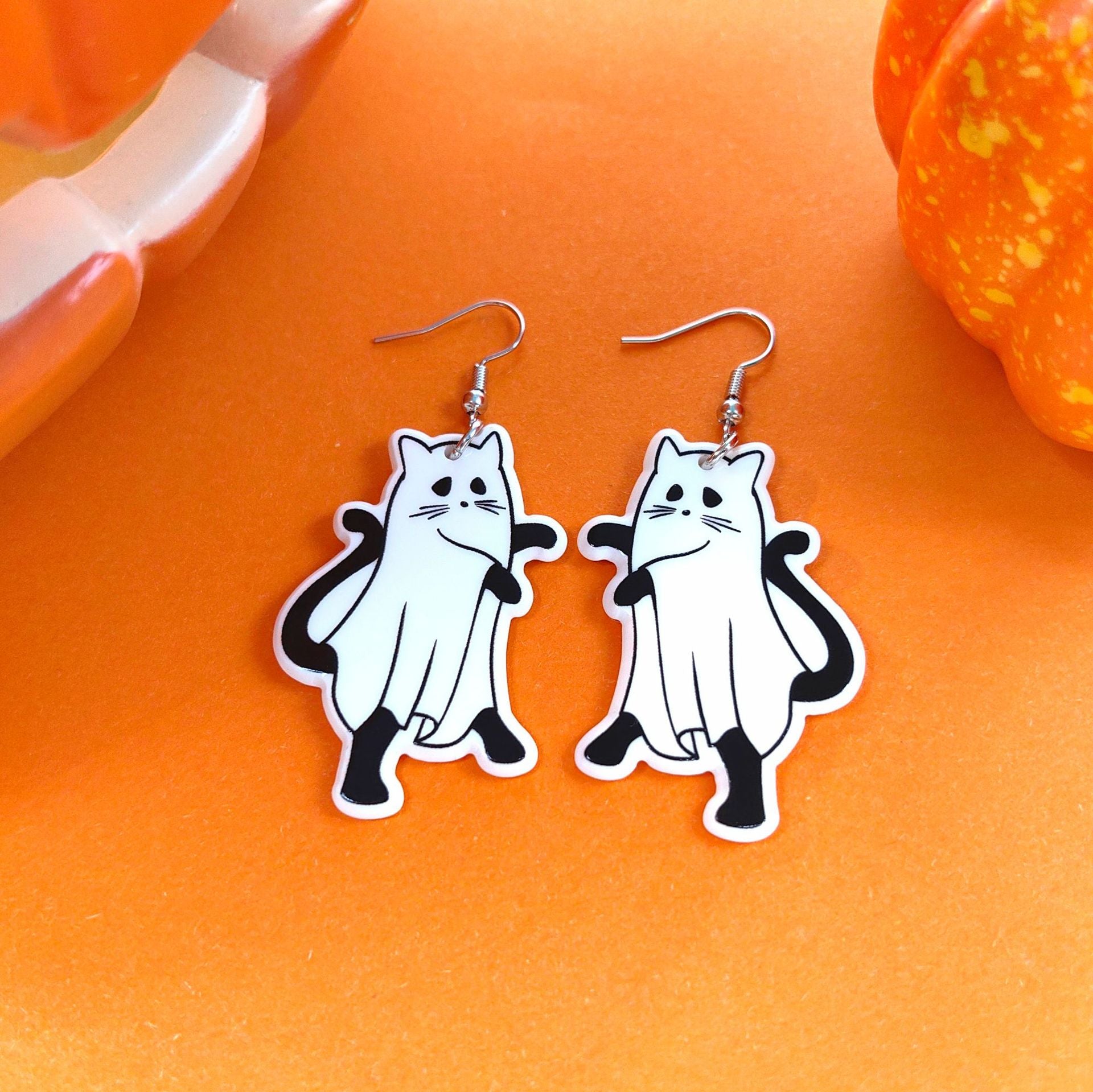 Wholesale Halloween Ghost Acrylic Earrings ACC-ES-Xizhao006