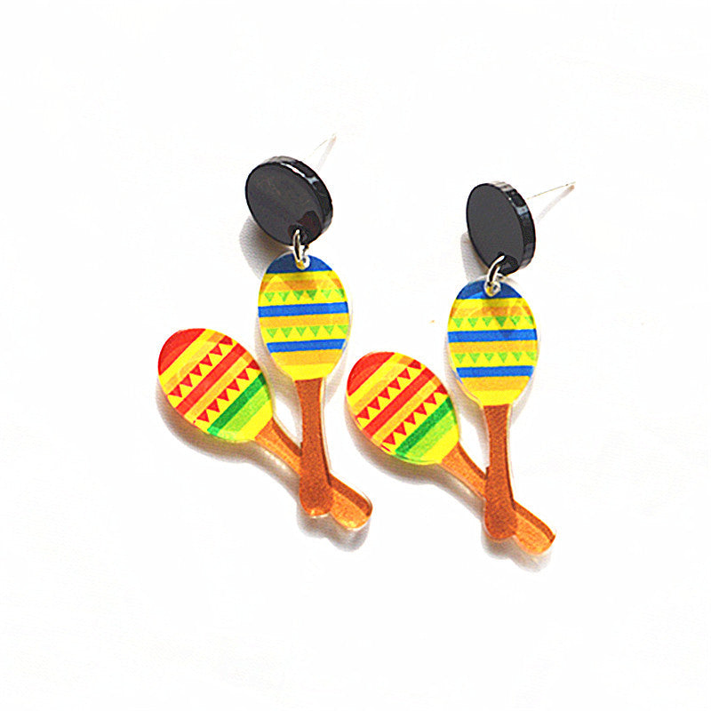 Wholesale Mexican Carnival Earrings  Acrylic Personalized Sweet Earrings for Women