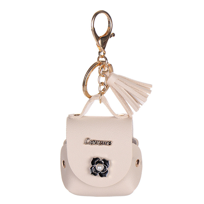 Wholesale Faux Leather Bluetooth Earphone Case Keychain Pouch Korean Style Multicolor Earbuds Bag For Everyday Gift