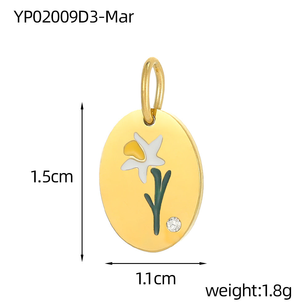 Wholesale Petal stainless steel DIY pendant