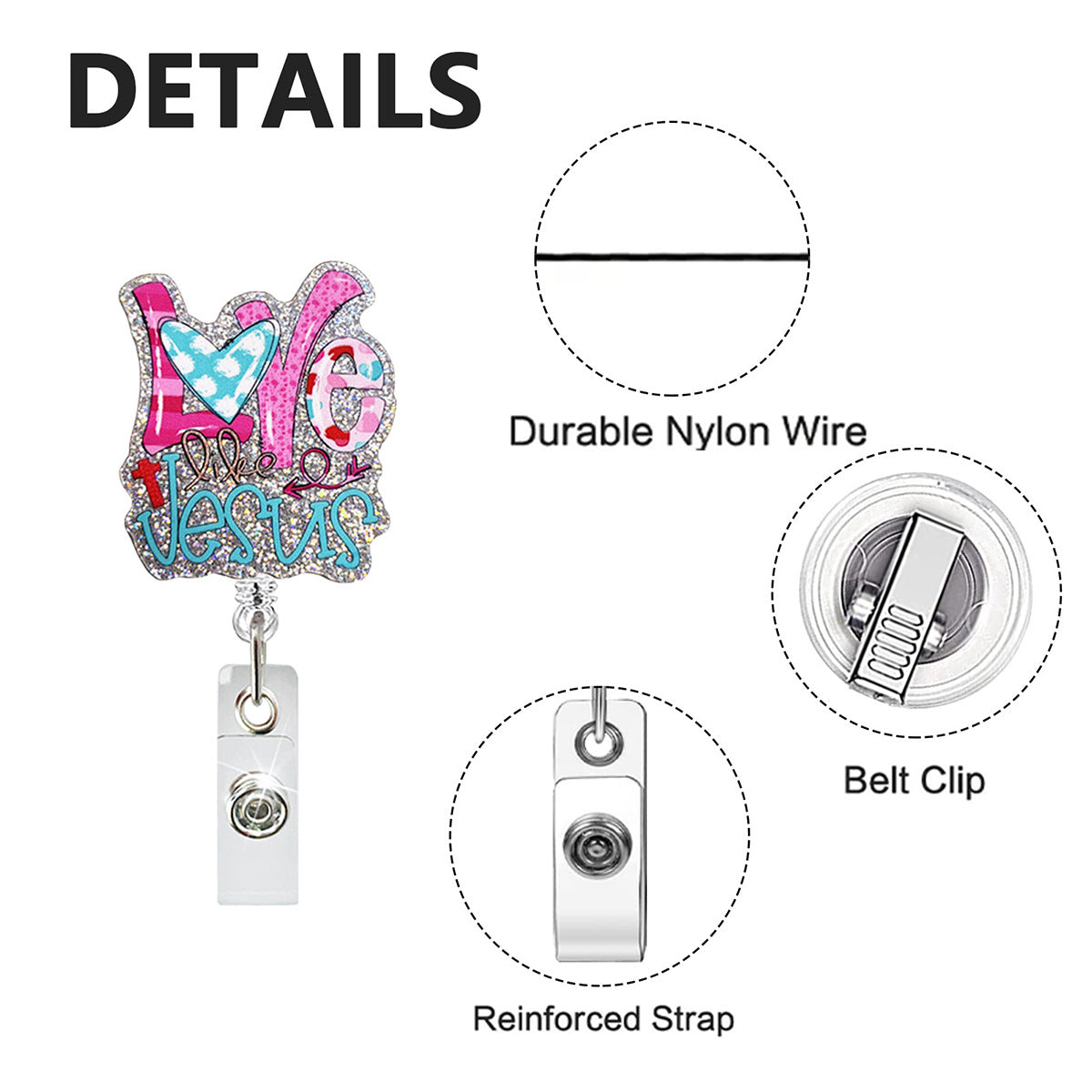 Wholesale retractable snap fastener Valentine' s Day  Badge Reels