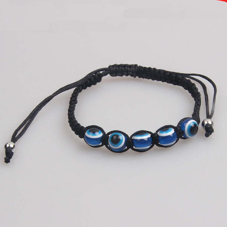 Wholesale Turtle Elephant 9 Round Beads Blue Eyes Red Rope Woven Adjustable Bracelet