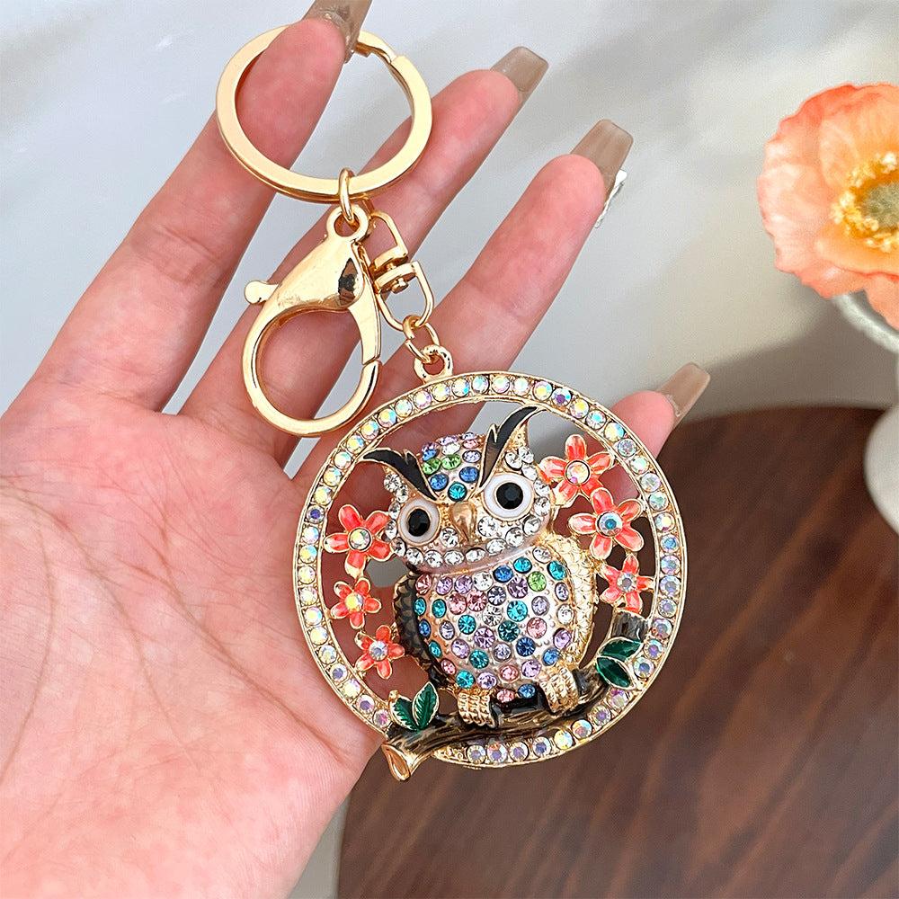 Wholesale Diamond Metal Owl Alloy Keychains Metal Keychain ACC-KC-CH054