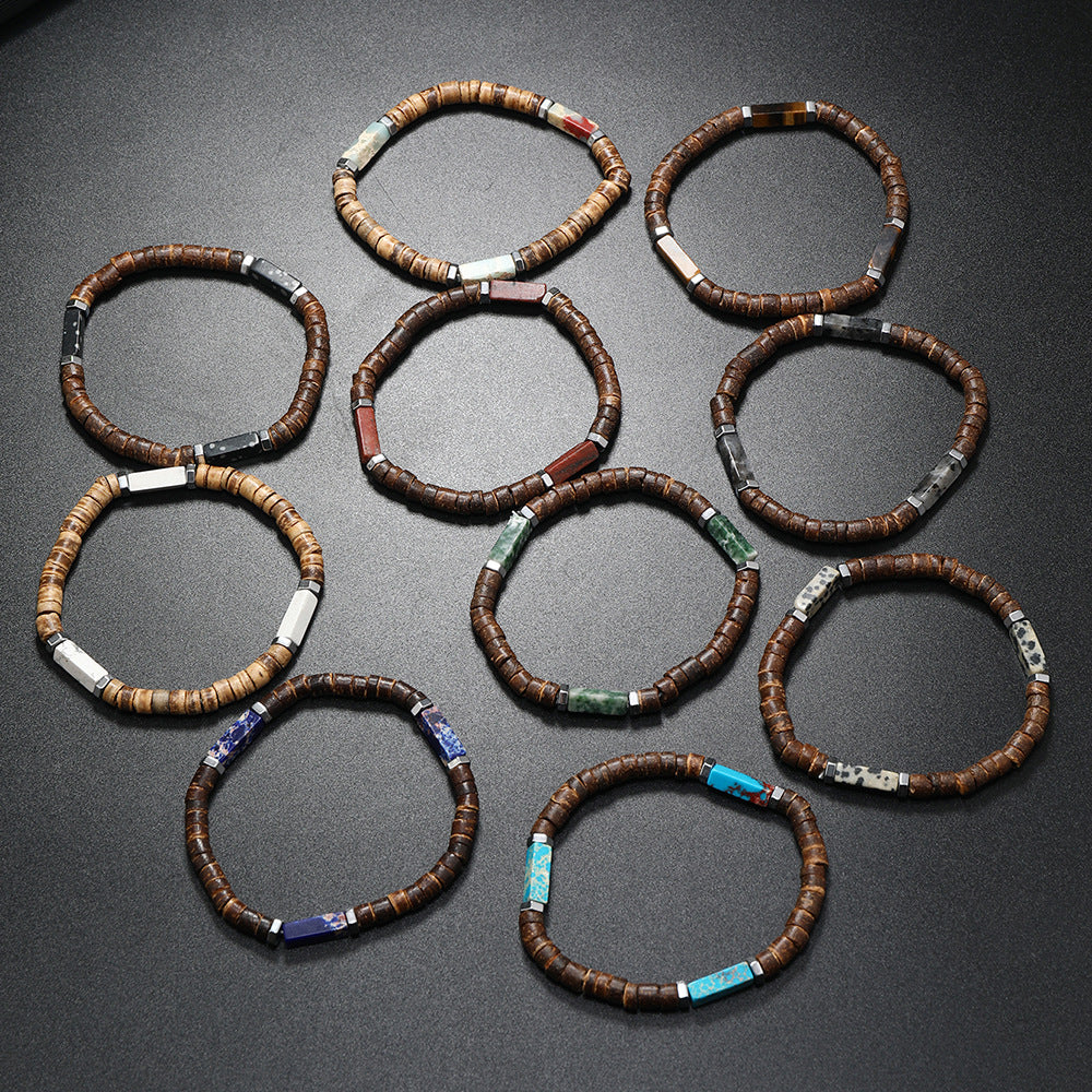 Wholesale Retro Ethnic Multi Layer nut Shell Bead Bracelet Unisex Fashion Hand Jewelry Casual Gift For Everyday Wear
