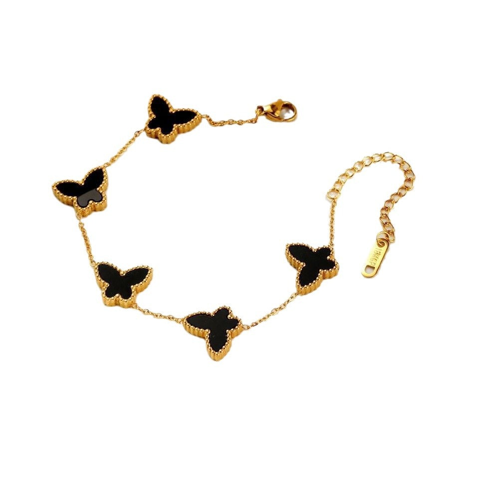 Wholesale Titanium Steel Butterfly Mother-of-pearl Bracelet ACC-BT-QianHui003