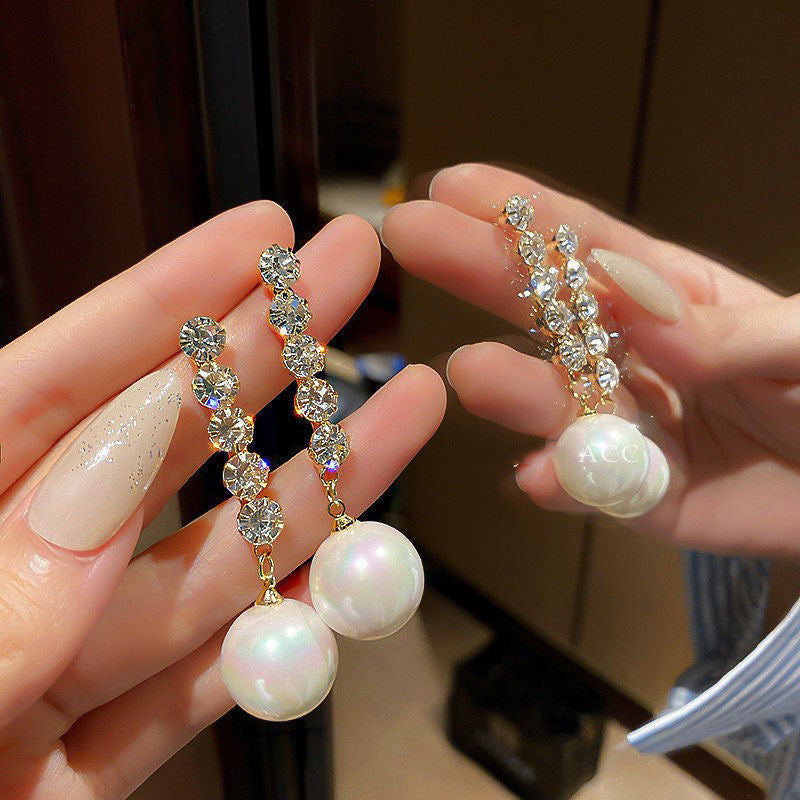 Wholesale Geometric Tassel Pearl Earrings  ACC-ES-KJ015