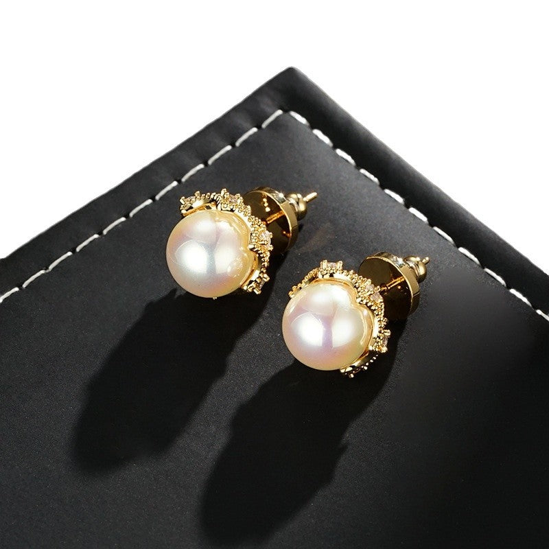 Wholesale light luxury temperament design applied beads earrings
