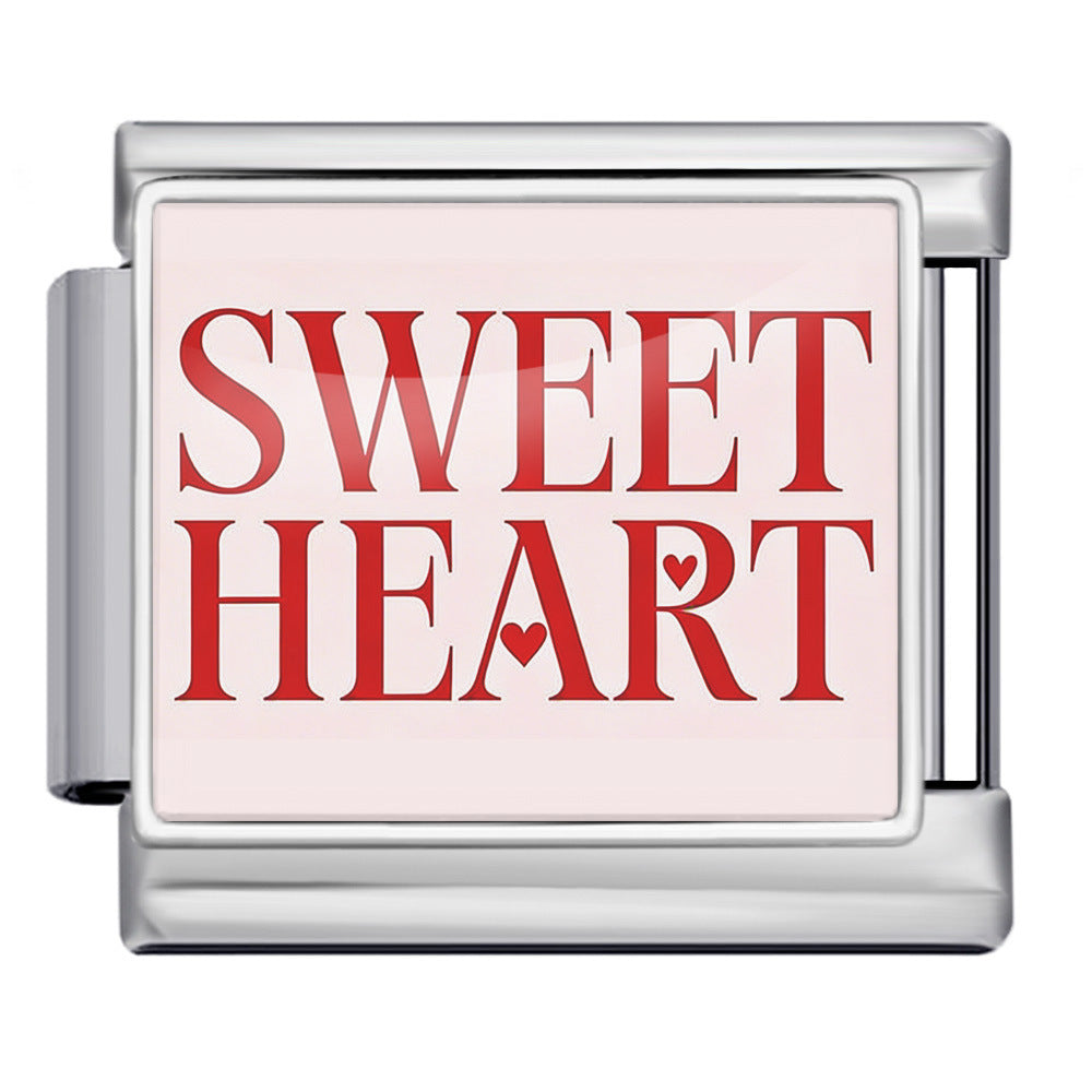 Wholesale 9mm Italian Charm Starter Bracelets DIY Valentine' s Day Heart-Shaped Stainless Steel Composable Bracelet