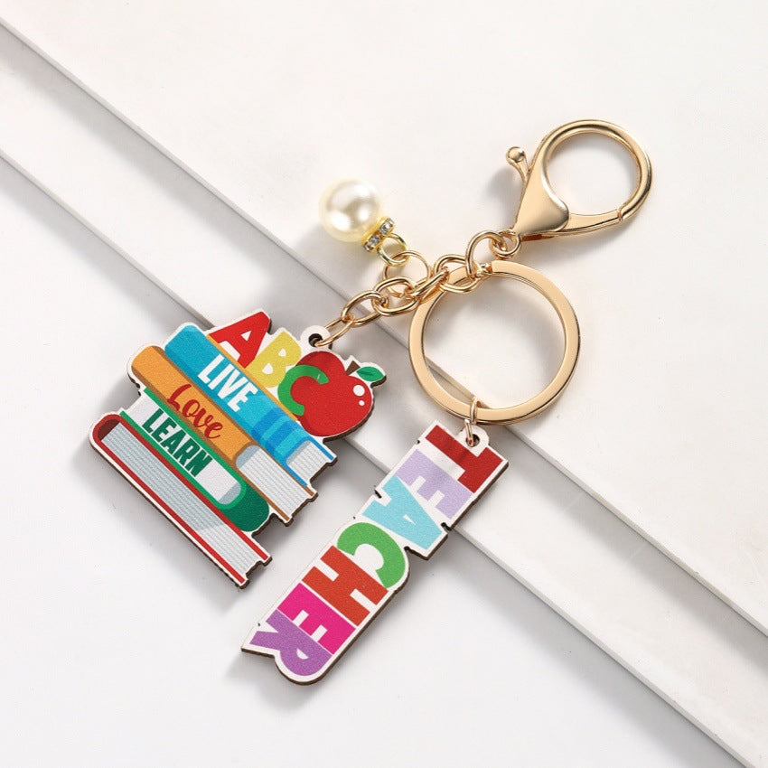 Wholesale Campus Style Graduation Season Wooden Book Keychain ACC-KC-RongR083